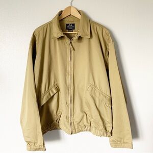 Willis & Geiger Bomber Jacket Cotton Khaki Lightweight Full Zip Coat Men’s Large